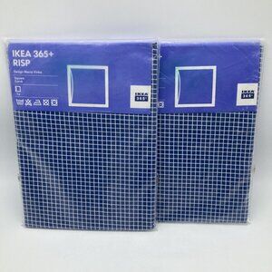 IKEA 365+ Risp Pillowcases Square Throw Pillow Covers 26x26 Pair Blue Check